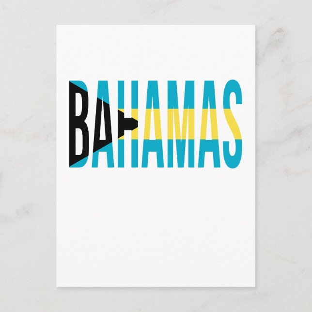 Cartão Postal Bandeira das Ilhas Bahamas Vacantes (Frente)