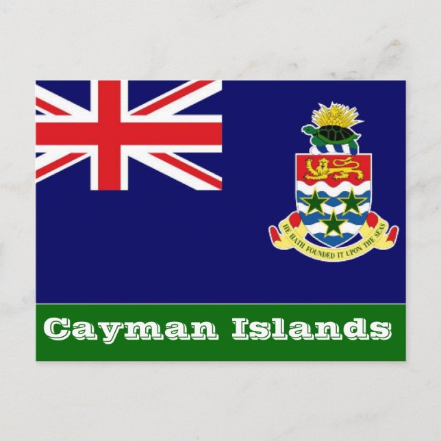 Cartão Postal bandeira das Ilhas Cayman (Frente)