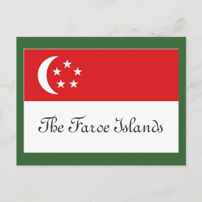 Cartão Postal Bandeira das Ilhas Faroé (Frente)