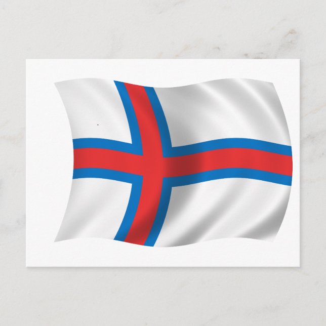 Cartão Postal Bandeira das Ilhas Faroé (Frente)