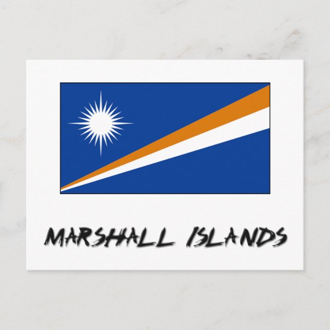 Cartão Postal Bandeira das Ilhas Marshall (Frente)