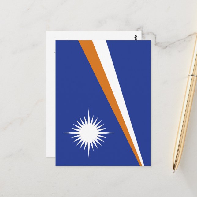 Cartão Postal bandeira das Ilhas Marshall (Frente/Verso In Situ)