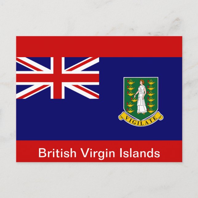 Cartão Postal Bandeira das Ilhas Virgens Britânicas (Frente)