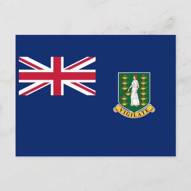 Cartão Postal Bandeira das Ilhas Virgens Britânicas (Frente)