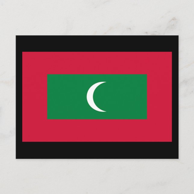 Cartão Postal Bandeira das Maldivas (Frente)