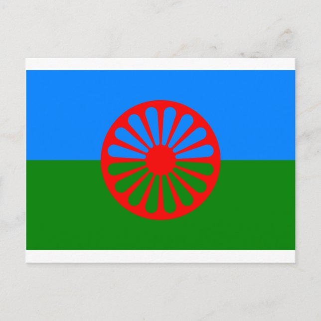 Cartão Postal Bandeira das pessoas romanichéis - bandeira romani (Frente)