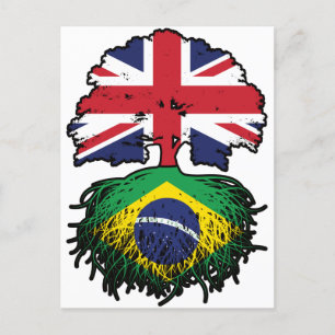 Cartão Postal Bandeira das Raízes da Árvore Britânica