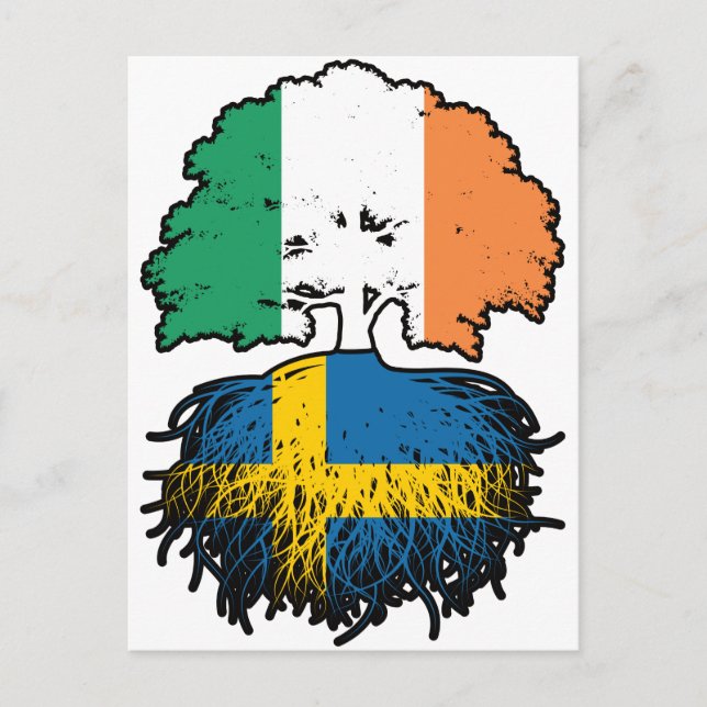 Cartão Postal Bandeira das Raízes da Árvore da Irlanda da Irland (Frente)