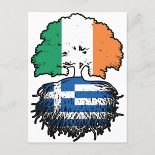 Cartão Postal Bandeira das Raízes da Árvore da Irlanda da Irland
