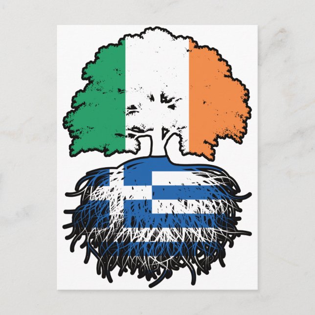 Cartão Postal Bandeira das Raízes da Árvore da Irlanda da Irland (Frente)