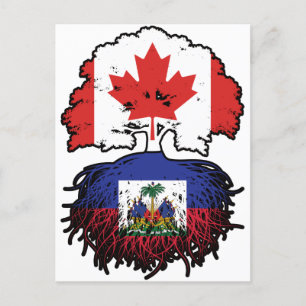 Cartão Postal Bandeira das Raízes da Árvore do Haiti no Canadá