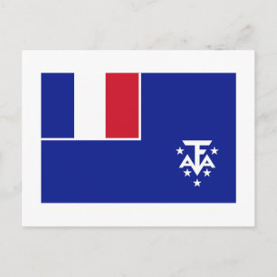 Cartão Postal Bandeira das Terras Austrais e Antárticas Frances