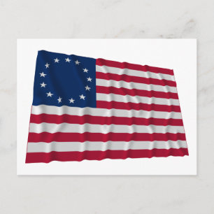 Cartão Postal Bandeira de 13 estrelas, padrão Betsy Ross