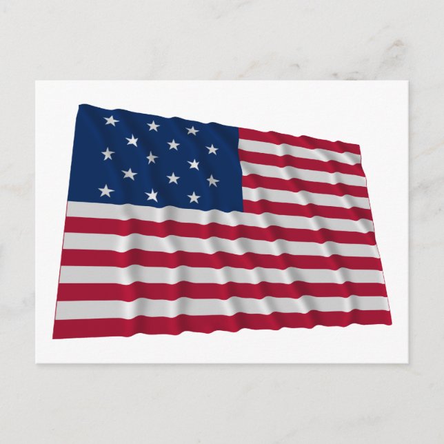 Cartão Postal bandeira de 15 estrelas (Frente)