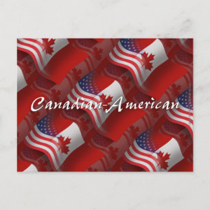 Cartão Postal Bandeira de acendimento canadense-americano