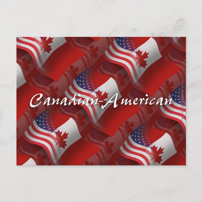 Cartão Postal Bandeira de acendimento canadense-americano (Frente)