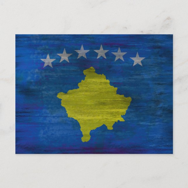 Cartão Postal Bandeira de aflição do Kosovo (Frente)