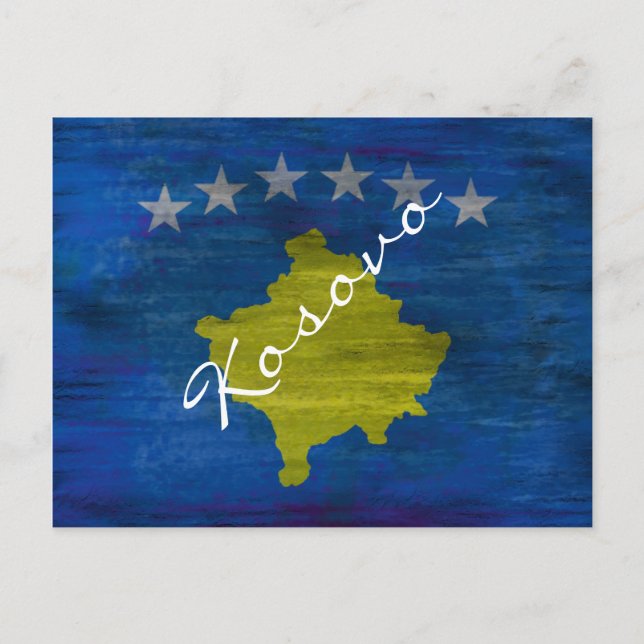 Cartão Postal Bandeira de aflição do Kosovo (Frente)