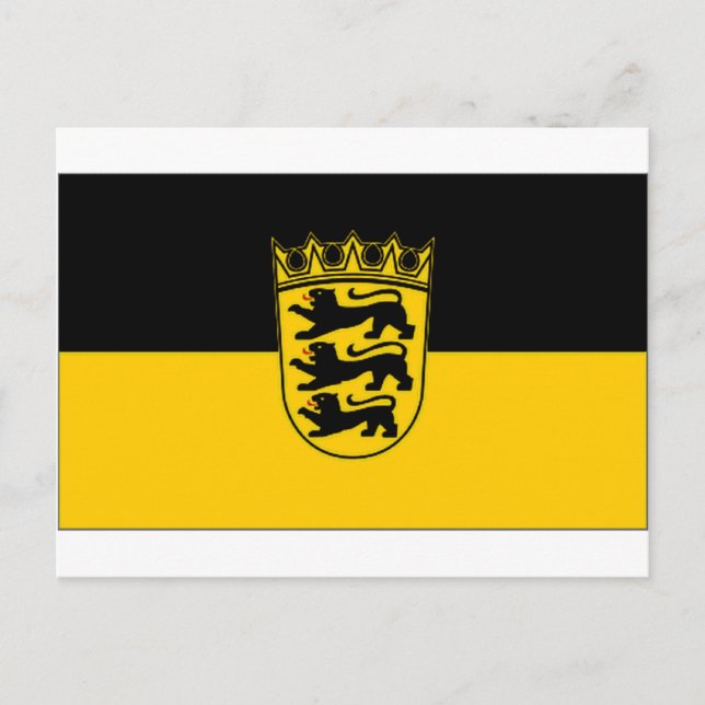 Cartão Postal Bandeira de Alemanha Baden Wurttemberg (Frente)