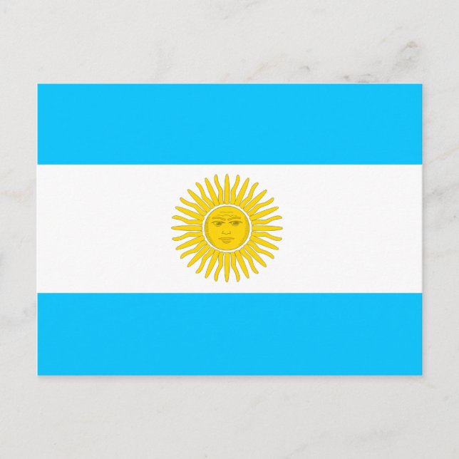 Cartão Postal Bandeira de alta qualidade da Argentina (Frente)