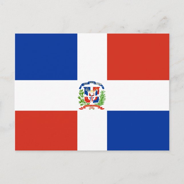 Cartão Postal Bandeira de alta qualidade da República Dominicana (Frente)