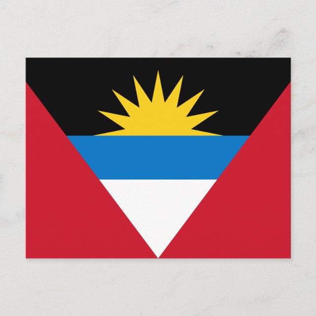 Cartão Postal Bandeira de Antígua e Barbuda Patriótica (Frente)