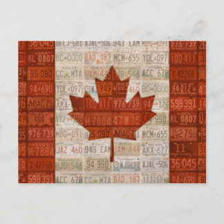 Cartão Postal Bandeira De Arte De Placa De Licença Do Canadá