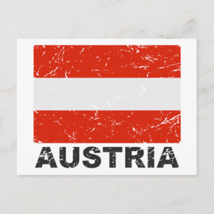 Cartão Postal Bandeira de Áustria Vintage