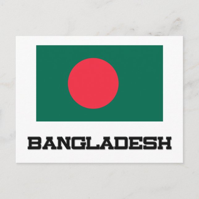 Cartão Postal Bandeira de Bangladesh (Frente)