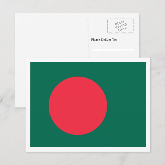 Cartão Postal Bandeira de Bangladesh, Bandeira do Bangladesh (Frente/Verso)