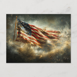 Cartão Postal Bandeira de Batalha Americana