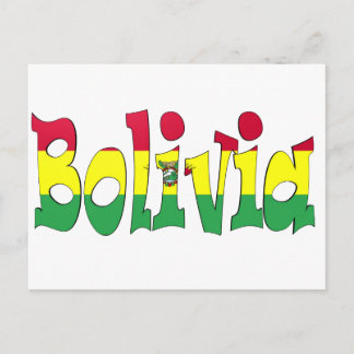 Cartão Postal Bandeira de Bolívia