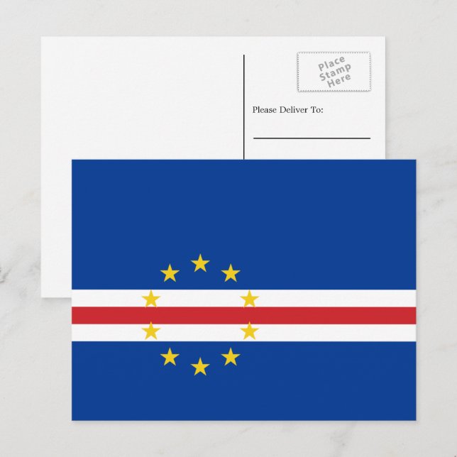 Cartão Postal Bandeira de Cabo Verde (Frente/Verso)