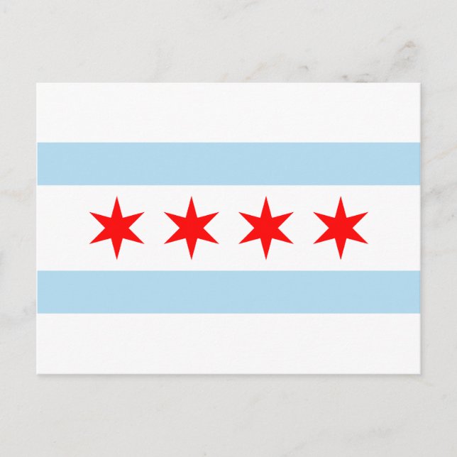 Cartão Postal Bandeira de Chicago (Frente)