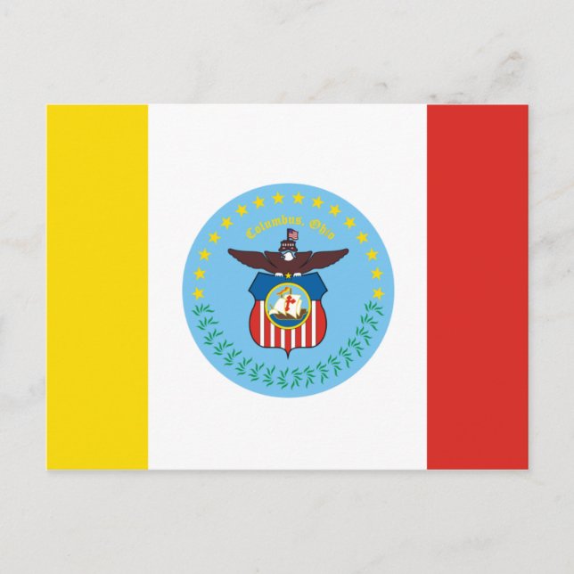 Cartão Postal Bandeira de Columbus, Ohio (Frente)