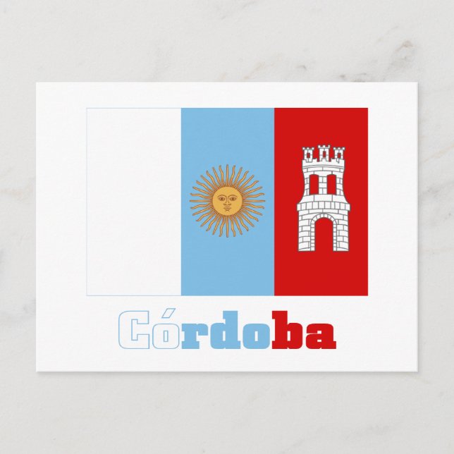 Cartão Postal Bandeira de Córdova com nome (Frente)