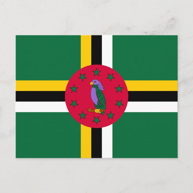 Cartão Postal Bandeira de Dominica (Frente)