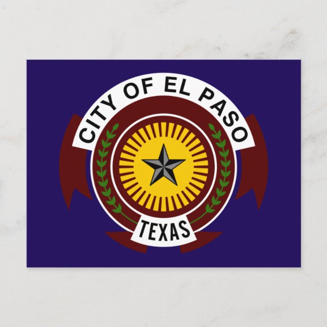 Cartão Postal Bandeira de El Paso (Frente)