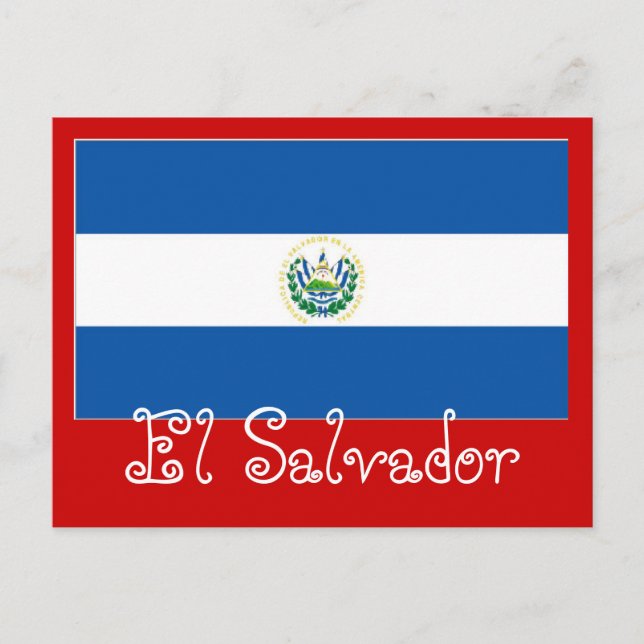 Cartão Postal Bandeira de El Salvador (Frente)