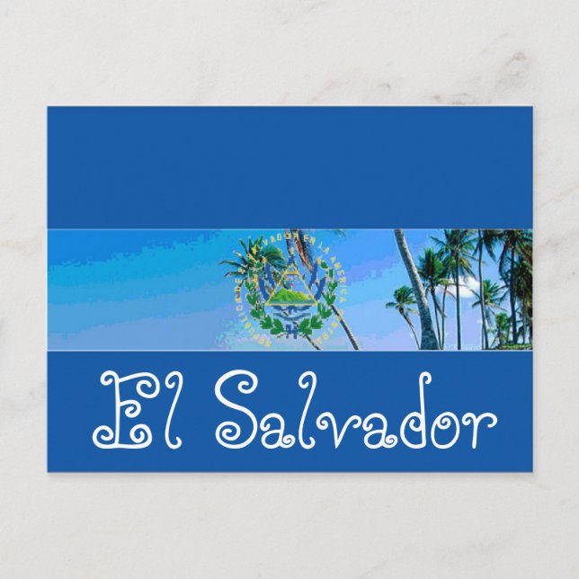 Cartão Postal Bandeira de El Salvador (Frente)