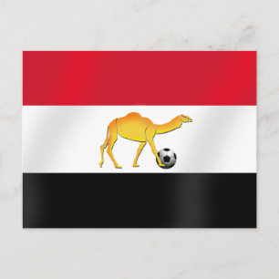 Cartão Postal Bandeira de futebol do camelo do deserto egípcio