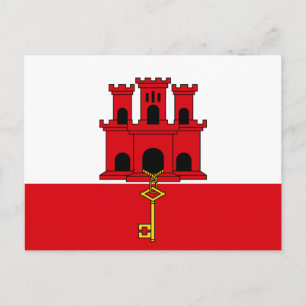 Cartão Postal Bandeira de Gibraltar