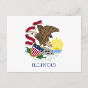 Cartão Postal Bandeira de Illinois