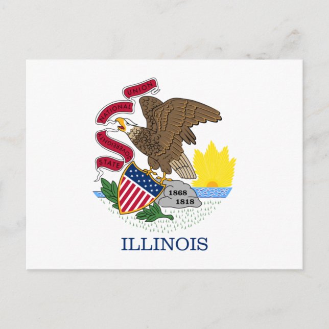 Cartão Postal bandeira de Illinois (Frente)