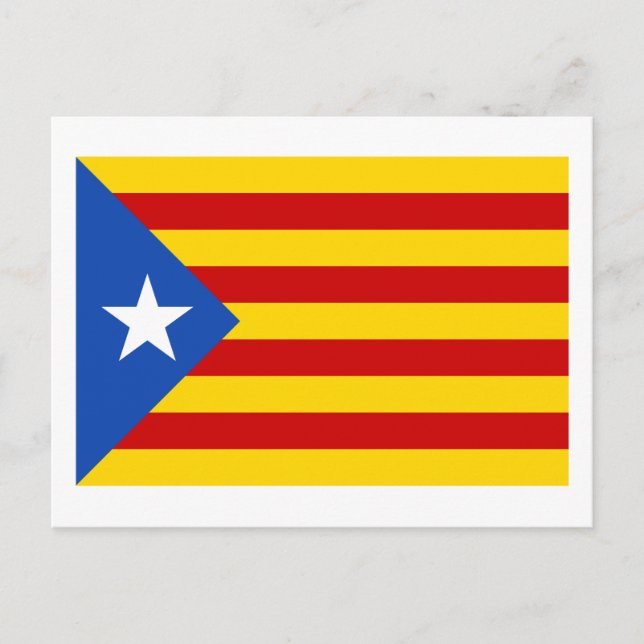 Cartão Postal Bandeira de Independência Catalã "L'Estelada Blava (Frente)