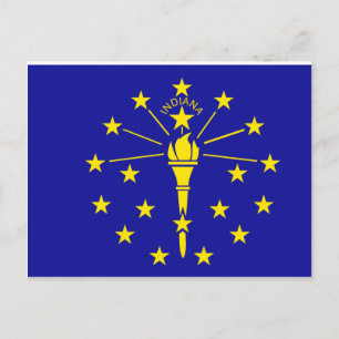 Cartão Postal Bandeira de Indiana