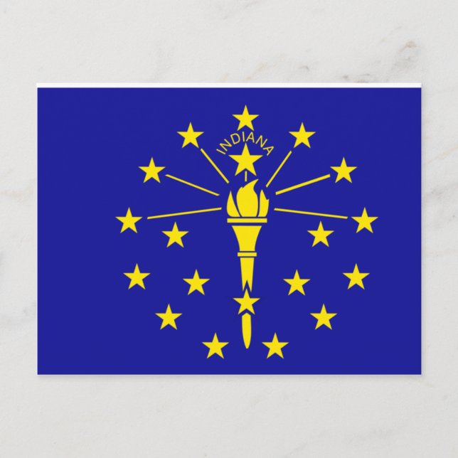 Cartão Postal Bandeira de Indiana (Frente)