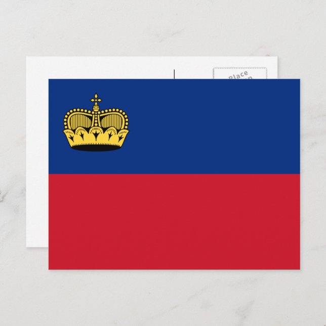 Cartão Postal Bandeira de Liechtenstein, Bandeira Liechtenstein (Frente/Verso)