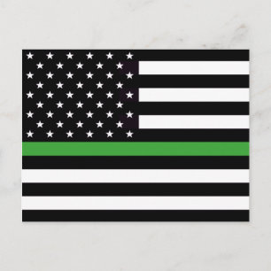 CARTÃO POSTAL BANDEIRA DE LINHA VERDE FINA