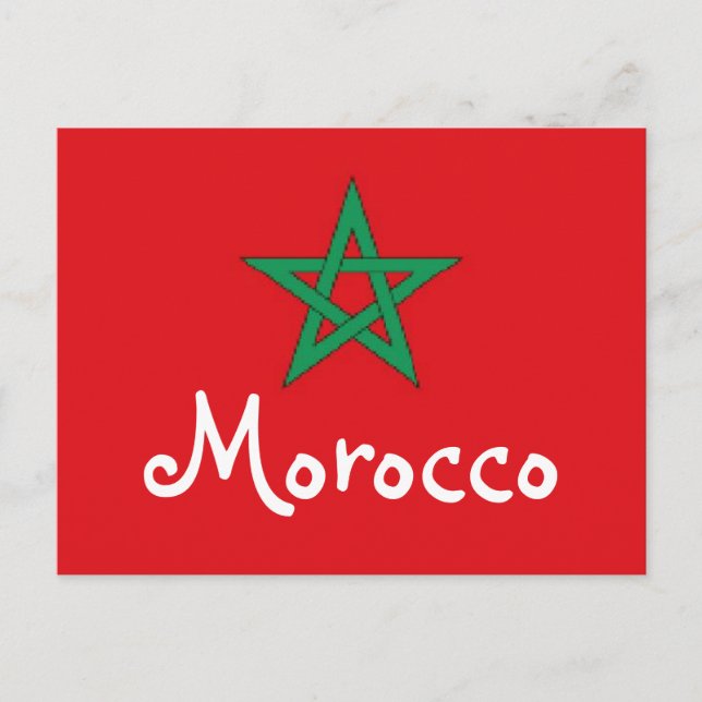 Cartão Postal Bandeira de Marrocos (Frente)